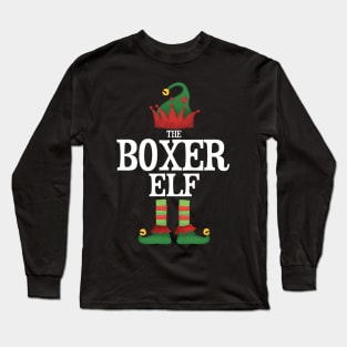 Boxer Elf Matching Family Group Christmas Party Pajamas Long Sleeve T-Shirt